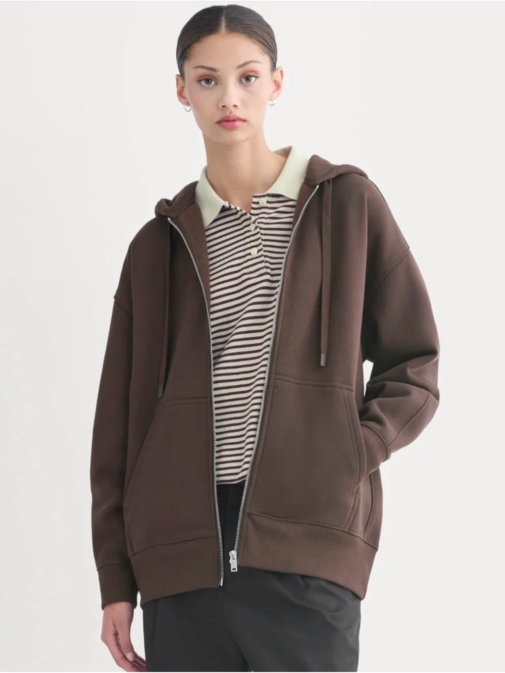Everlane Luxe Fleece Oversized Full Zip Hoodie